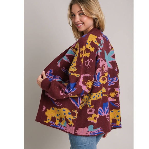 "The Zelda" Umgee Multicolor Patterned Cardigan - Picture 2 of 3